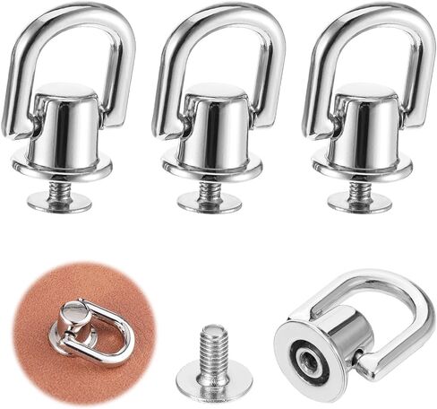 4 PCS D Rings للمحفظة ، أجهزة معدنية قابلة للتدوير 360 درجة ، مسمار برغي مسمار مع محفظة لكمة مصنوعة لوازم Crossbody Conversion Kit Diy Handbag Leather ، Twlar Dog (Gold) in Kuwait