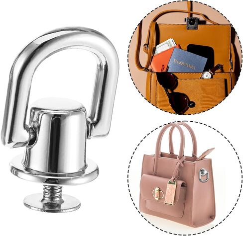 4 PCS D Rings للمحفظة ، أجهزة معدنية قابلة للتدوير 360 درجة ، مسمار برغي مسمار مع محفظة لكمة مصنوعة لوازم Crossbody Conversion Kit Diy Handbag Leather ، Twlar Dog (Gold) in Kuwait