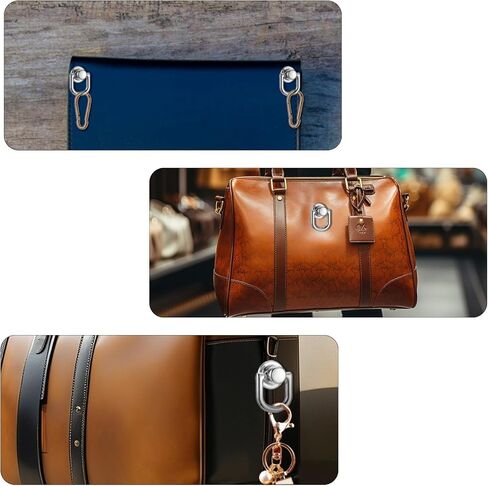 4 PCS D Rings للمحفظة ، أجهزة معدنية قابلة للتدوير 360 درجة ، مسمار برغي مسمار مع محفظة لكمة مصنوعة لوازم Crossbody Conversion Kit Diy Handbag Leather ، Twlar Dog (Gold) in Kuwait