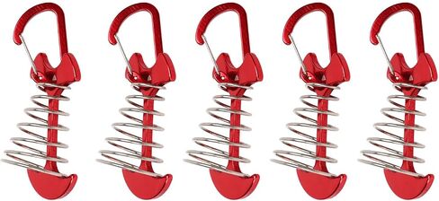 Deck Anchor Pegs, 5 Pack Fishbone Spring Hook Aluminum Alloy & Stainless Steel for Tent Awning on Wooden Planks in Kuwait