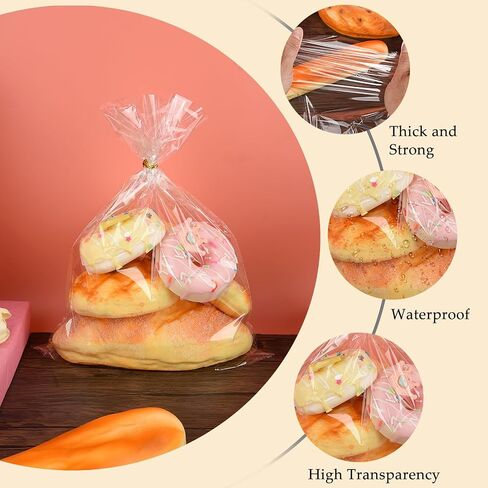 Meezy 100 PCS Cellophane Wrap Facs for Gift Calls 7 × 14 بوصة ، حقائب سلة واضحة مع روابط الذهب تويست للهدية التغليف التشيلو البلاستيكي لعيد الميلاد حفل زفاف حفل زفاف in Kuwait