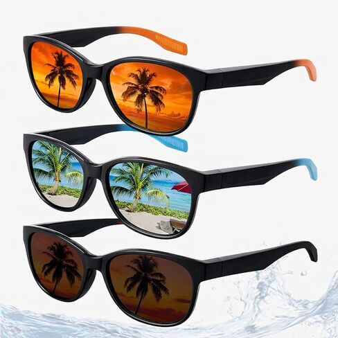 Geiserailie Floating Polarized Fishing Sunglasses for Men Women UV Protection Lightweight Frame Boating Fishing Sport Glasses in Kuwait