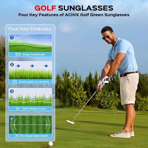 Golf Sunglasses for Men, Polarized Lenses for Green Reading, Lightweight & Stylish for Golfing, Fishing & Driving in Saudi Arabia