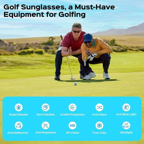 Golf Sunglasses for Men, Polarized Lenses for Green Reading, Lightweight & Stylish for Golfing, Fishing & Driving in Saudi Arabia