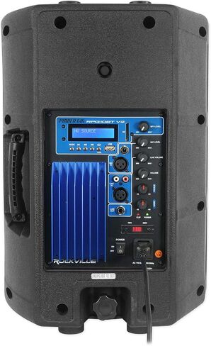 Rockville RPG10BT V2 10 بوصة 1200 واط ذروة / 300 واط RMS تعمل بتقنية البلوتوث DJ PA مكبرات صوت مع مشغل USB SD MP3، جهاز تحكم عن بعد لاسلكي، تحكم EQ، وصلة ستيريو لاسلكية حقيقية، قطعتان in Kuwait