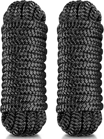 WILLBOND 6 Pcs 3/8 Inch x 6 ft Boat Fender Lines Marine Grade Double Braided Nylon Boat Ropes with Loop for Tying Fenders and Docking Small Boats Mooring Bumper Rope Boating Gifts for Men in Kuwait