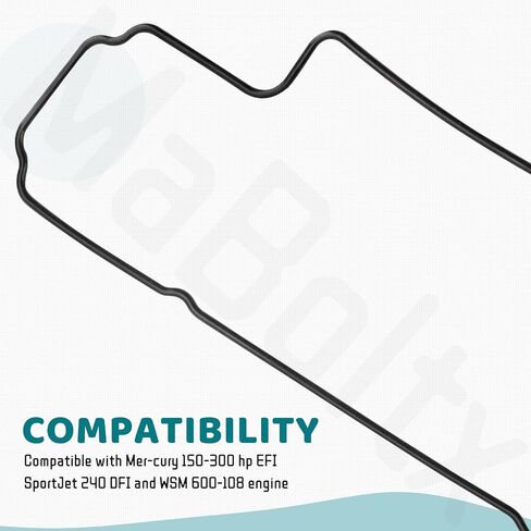 O-Ring Seal 25-809086 متوافق مع Mer-cury 150-300 Hp WSM 600-108 EFI & SportJet 240 DFI، أسود in Kuwait