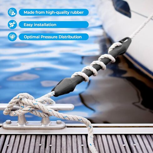 2 Pcs Heavy-Duty Boat Mooring Snubber Dock Line for 3/8 in – 7/16 in (10-12mm), 13 3/16 inches Length, Reduces Stress On Dock Lines and Bollards in Kuwait