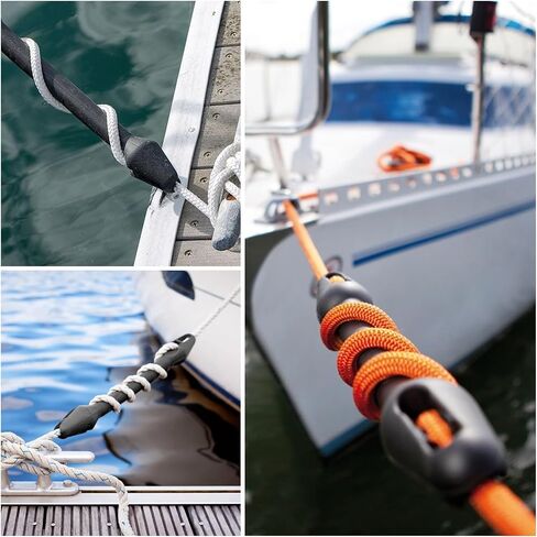 2 Pcs Heavy-Duty Boat Mooring Snubber Dock Line for 3/8 in – 7/16 in (10-12mm), 13 3/16 inches Length, Reduces Stress On Dock Lines and Bollards in Kuwait
