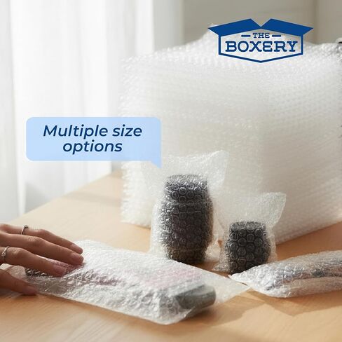 أكياس أكياس الفقاعات الشفافة ذاتية الغلق مقاس 4 × 7.5 بوصة من The Boxery - 250 عبوة - أكياس تغليف وسائد فقاعية لتعبئة وتخزين ونقل وشحن العناصر الهشة in Kuwait