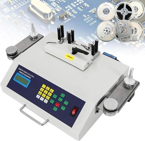 عداد المكونات، آلة عد مكونات الأجزاء SMT SMD الأوتوماتيكية، شاشة LCD لعداد أجزاء البكرة 50 وات مع كشف التسرب مناسب لأي حجم من عجلة الحزام in Kuwait
