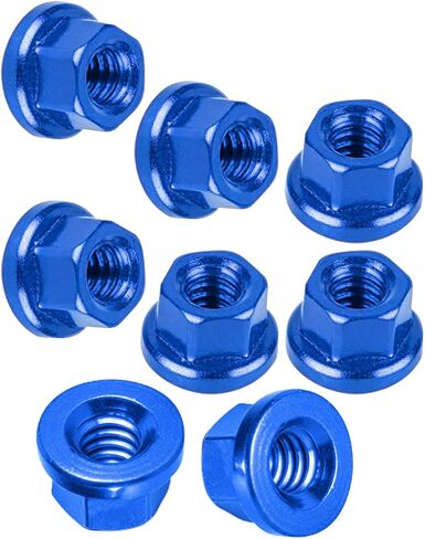 Aluminum M2 Hex Nut Wheel Nuts for 1/30 SCX30 RC Crawler Car,8Pcs M2 Flanged Wheel Nuts RC Car Repair Screw Set for 1/30 SCX30(Navy Blue) in Kuwait