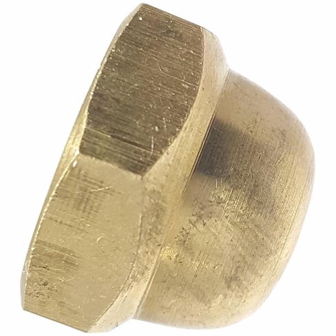 5/16-18 Hex Cap Nuts, Solid Brass, Grade 360, Commercial, Plain Finish, Quantity 10 By Fastenere in Kuwait