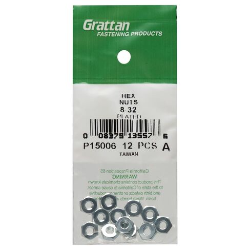 #8-32x11/32 x1/8" HEX Machine Screw NUT Low Carbon ZINC CR+3, 12 pcs, P15006 in Kuwait