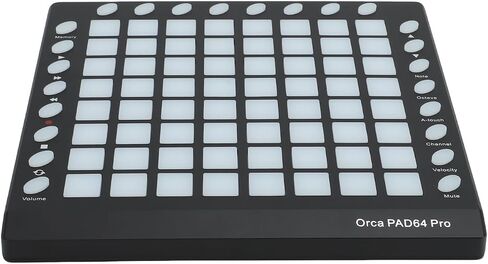 لوحة تحكم Alomejor MIDI، 64 لوحة بإضاءة خلفية RGB مع 8 أزرار تحكم قابلة للتخصيص، مكتبة صوت 128 ميجا بايت لإنتاج الموسيقى، متوافقة مع نظام التشغيل in Kuwait