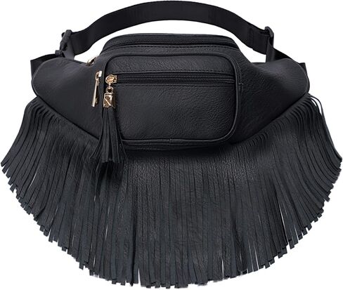 Solene Fringe Waist bag for women with Multi Zipper Pockets in Kuwait