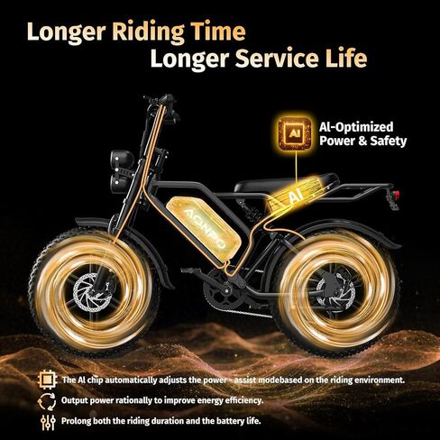 Electric Bike for Adults, 1500W Peak Motor 120 Miles 20" Fat Tire Electric Dirt Bike 52V 36Ah Battery,Mountain Ebike,Mechanical Disc Brakes E Bike in Saudi Arabia