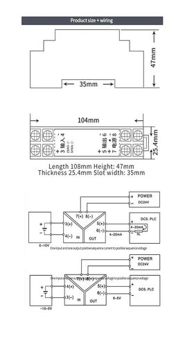 DC12V 1 in 1 Out 4-20mA Signal Isolator 0-10v to 4-20ma Signal Converter Isolator 4 20ma to 0 10v Analog Signal Converter DC24V Signal Isolator(1-5V Output) in Saudi Arabia