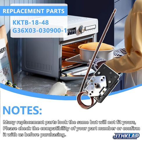 KKTB-18-48 استبدال ترموستات الفرن PB010036 KKB-9-48 G36X03-030900-1 5A 120VAC 48 بوصة ترموستات نطاق أنبوب شعري متوافق مع فرن نطاق الغاز Robertshaw Viking Awoco Thor Zline NXR in Kuwait