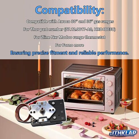 KKTB-18-48 استبدال ترموستات الفرن PB010036 KKB-9-48 G36X03-030900-1 5A 120VAC 48 بوصة ترموستات نطاق أنبوب شعري متوافق مع فرن نطاق الغاز Robertshaw Viking Awoco Thor Zline NXR in Kuwait