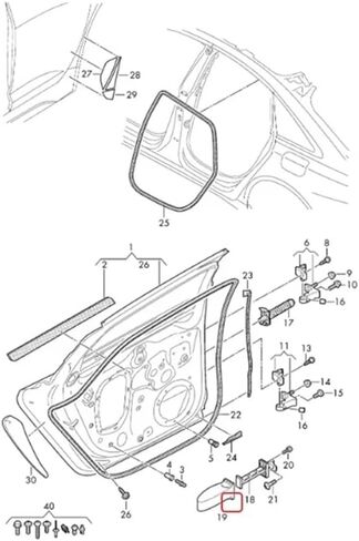 4K0839249 Rear Door Hinge Stop Check Strap Limitery for A6 C8 for A6L for Avant for S6 for Quattro for RS6 for Plus Door Limiter in Kuwait
