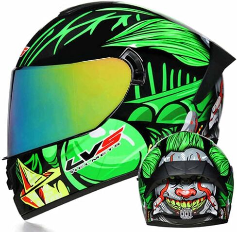 Full Face Motorcycle Helmet DOT Approved Motorbike Moped Street Bike Racing Crash Helmet, Men and Women in Kuwait