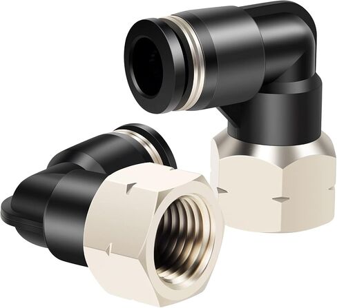 TAILONZ PNEUMATIC Female Elbow 1/4 Inch Tube OD x 1/4 Inch NPT Thread 90 Push to Connect Fittings PLF-1/4-N2 (Pack of 2) in Kuwait