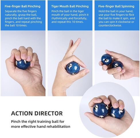 2 Pack Yin Yang Baoding Balls | Tai Chi Balance & Hand Therapy - Adult Stress Relief Meditation Balls, Boost Mindfulness Harmony for Men Women in Saudi Arabia