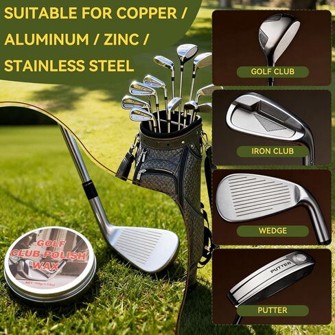 Golf Club Polishing Kit - Professional Golf Club Cleaner and Scratch Remover - Advanced Rust Remover for Irons&Putters - Restores Mirror Finish - All-in-One Golf Accessories Maintenance Gift Set in Saudi Arabia