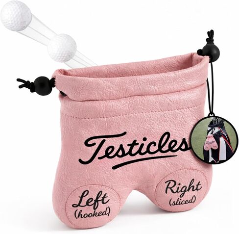 Funny Golf Ball Pouch – Novelty Golf Gift for Men, Holds Up to 12 Golf Balls, Clip-On Leather Golf Ball Holder with Carabiner for Golf Bag, Humorous Golf Accessory for Golfers in Saudi Arabia