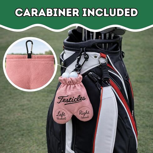 Funny Golf Ball Pouch – Novelty Golf Gift for Men, Holds Up to 12 Golf Balls, Clip-On Leather Golf Ball Holder with Carabiner for Golf Bag, Humorous Golf Accessory for Golfers in Saudi Arabia