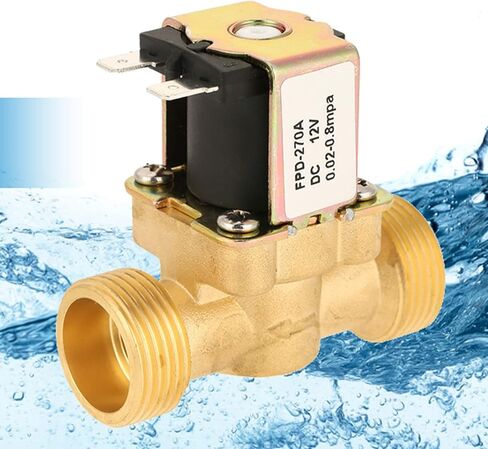 Electric Solenoid Valve 12V, G3/4 Inch Electric Solenoid Valve Water, Brass DC 12V Normally Closed Solenoid Valve for Water Control, 0.02MPa-0.8MPa in Kuwait