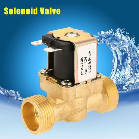 Electric Solenoid Valve 12V, G3/4 Inch Electric Solenoid Valve Water, Brass DC 12V Normally Closed Solenoid Valve for Water Control, 0.02MPa-0.8MPa in Kuwait