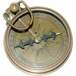 Nautical Round Compass Brass Vintage Antique Pocket Style Gift Solid Maritime Compass, Camping Travelling Equipment Marine Working in Kuwait
