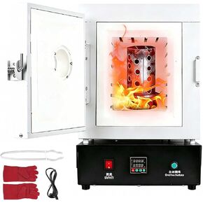 Tabletop Electric Muffle Furnace 1150°C, Digital Lab Kiln for Ceramic Sintering, Glass Annealing, Heat Treatment & Metal Melting, 20x15x15cm Inner Chamber for Jewelry Making in Kuwait