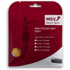 مجموعة خيوط التنس الناعمة MSV Focus HEX، قياس 1.20، أصفر in Kuwait