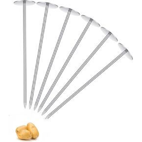 Stainless Steel Potato Baking Nails, Reusable Baked Potato Rods with Heating Core, Even-Cooking Grill Spikes for Oven BBQ Campfire, Kitchen Baking Tools & Accessories, Silver (12) in Kuwait