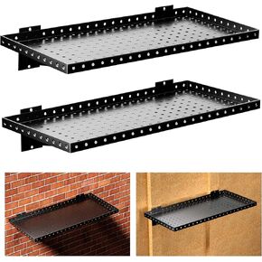 Garage Wall Shelving 2-Pack, 24"x12" Wall Mounted Shelves, Heavy Duty Shelves for Garage Storage, Holds Up to 100 lbs, Black in Kuwait