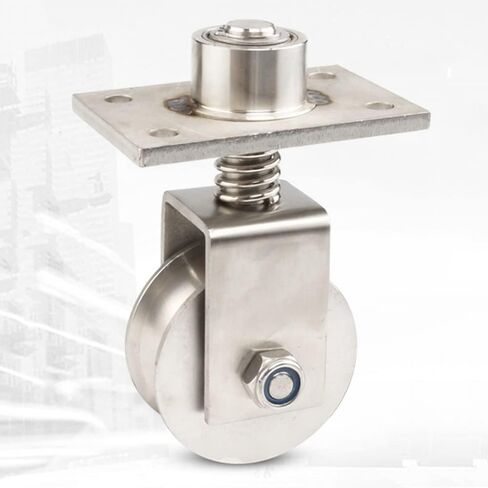 68mm VGroove Stainless Steel Sliding Gate Wheel Heavy Duty Spring Loaded 250kg/550lbs Load Capacity Durable 1 Count Wheel for Smooth Operation in Kuwait