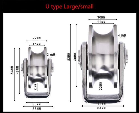 كتلة بكرة U-Pe V-Groove من الفولاذ المقاوم للصدأ لحبال الغسيل والأبواب المنزلقة - عجلة تحمل لأنظمة رفع الحبل السلكي والمسار in Kuwait