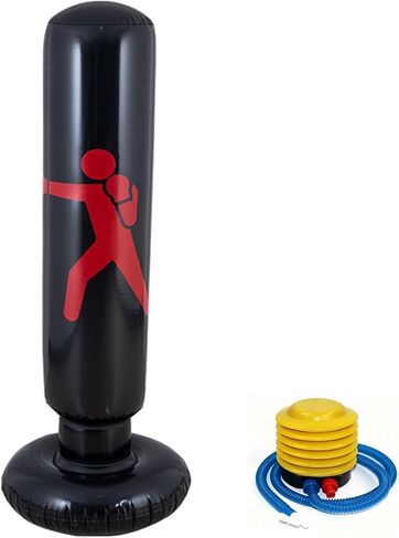 Inflatable Punching Bag, 63“ Boxing Bag with Pump Heavy Duty Stress Relief Ball Above Adults for Karate, Taekwondo, Active Play, Fitness Training No-Tip Base in Kuwait