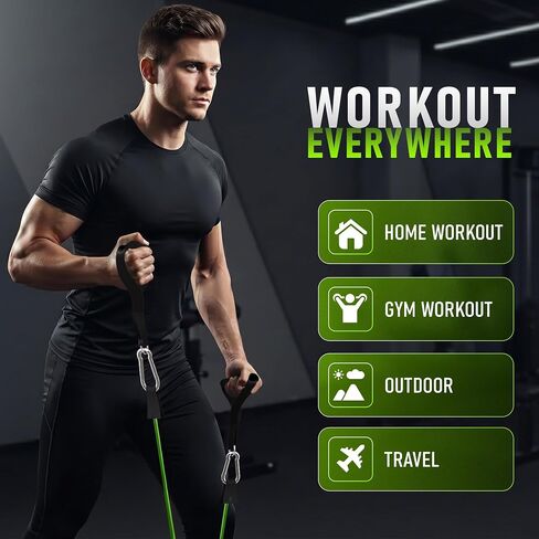 Utopia Fitness Resistance Bands with Handles, Resistance Fitness Bands Set, 5 Workout Bands (10–50 lbs), Exercise Bands with Handles, Home Gym Equipment with 1 Door Anchor, 2 Ankle Straps & Carry Bag in Kuwait