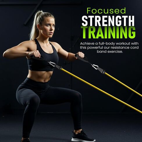 Utopia Fitness Resistance Bands with Handles, Resistance Fitness Bands Set, 5 Workout Bands (10–50 lbs), Exercise Bands with Handles, Home Gym Equipment with 1 Door Anchor, 2 Ankle Straps & Carry Bag in Kuwait