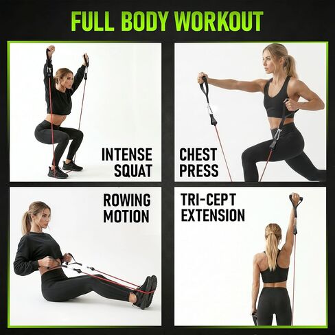 Utopia Fitness Resistance Bands with Handles, Resistance Fitness Bands Set, 5 Workout Bands (10–50 lbs), Exercise Bands with Handles, Home Gym Equipment with 1 Door Anchor, 2 Ankle Straps & Carry Bag in Kuwait