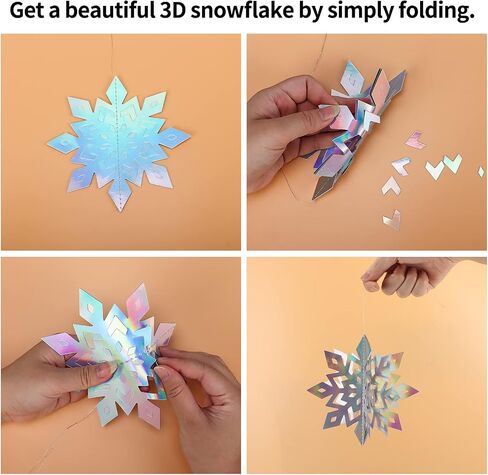 SPEPLA 3D ندفة الثلج البيضاء الحلي ديكور لعيد الميلاد، 15pcs ورقة كبيرة معلقة زينة الثلج لفصل الشتاء العجائب شجرة عيد الميلاد الطرف، أحجام متنوعة (5.9،7.9،9.8 بوصة) in Kuwait