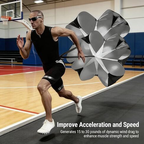 SUNGOOYUE Resistance Chute Running Speed Training Parachute, Adjustable Drag Oxford Cloth Speed Resistance Chute for Sprint Training Soccer Basketball Trac Nan in Kuwait