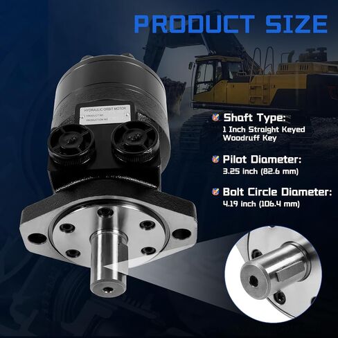 101-1028-009 Hydraulic Motor Replacement for Char-Lynn H Series, 2-Bolt SAE-A Mount 1 Inch Keyed Shaft NPTF Ports, High Torque Medium Duty for Industrial Agricultural Machinery in Kuwait