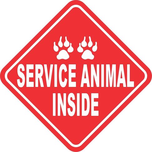 StickerTalk Service Animal Inside Vinyl Sticker, 7 inches by 7 inches in Kuwait