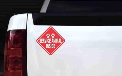 StickerTalk Service Animal Inside Vinyl Sticker, 7 inches by 7 inches in Kuwait