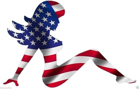 Sticker Mudflap Girl American Flag Vinyl Laptop Toolbox Hard Hat Helmet Window Sticker in Kuwait